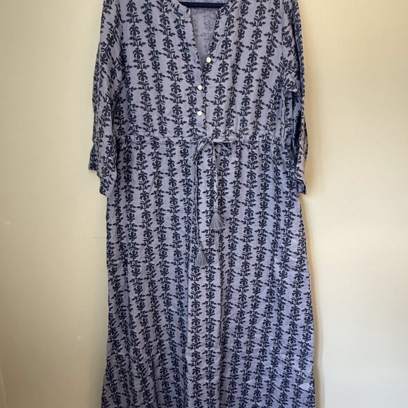 Spartina 449 Kennedy linen dress in Bellinger Thistle pattern - Picture 4 of 7